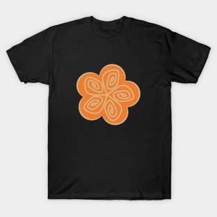 Elegant orange flower with a touch of gold T-Shirt